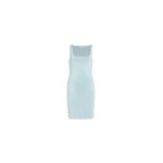Alaia silk knit mini bodycon dress in horizon