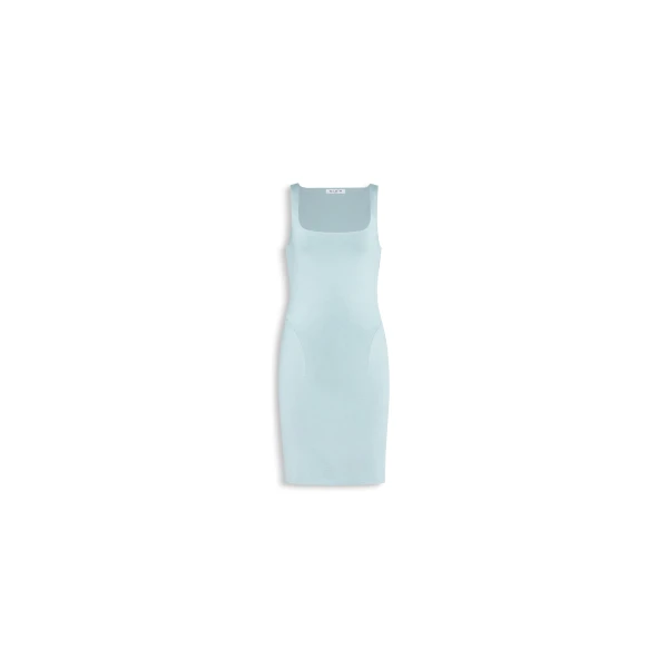 Silk Knit Mini Bodycon Dress in Horizon