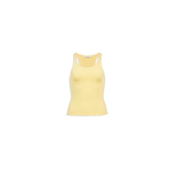 Silk Ribbed Knit Crop Top