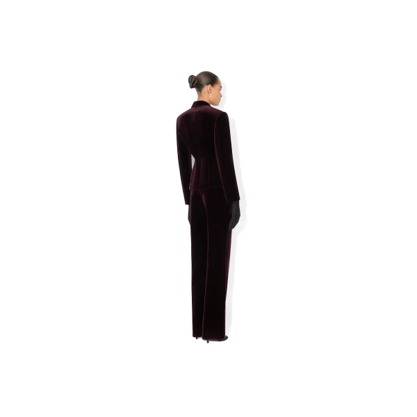 purple designer trousers