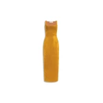 Alaia velvet bodycon dress in ochre