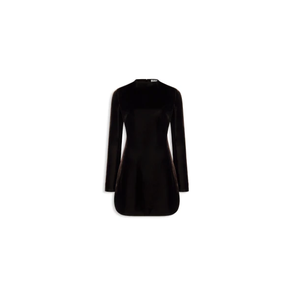 Velvet Mini Dress in Ebene