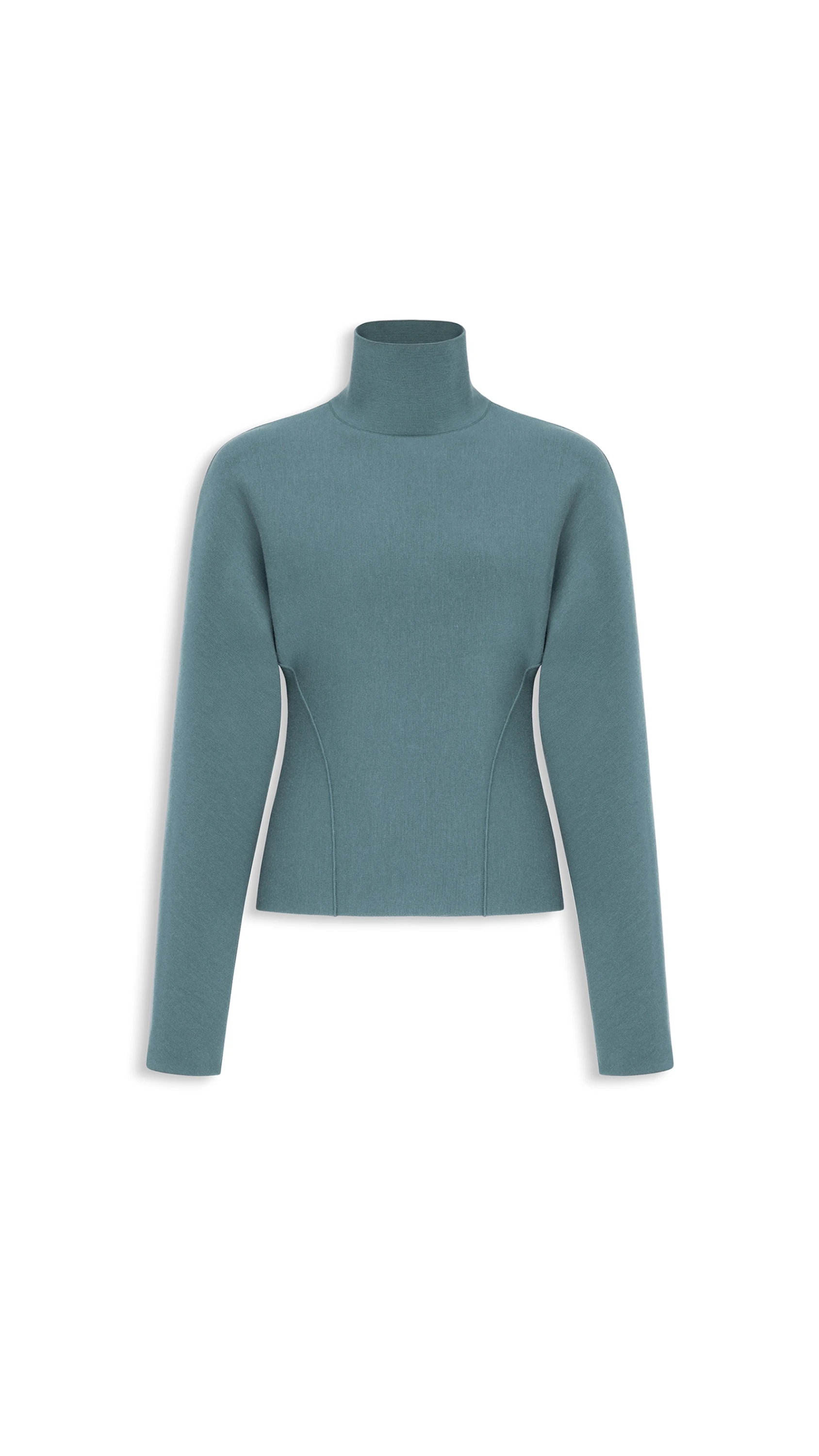 Alaia Wool Cinched Jumper in Blue Grey Alaia wool cinched jumper in blue grey