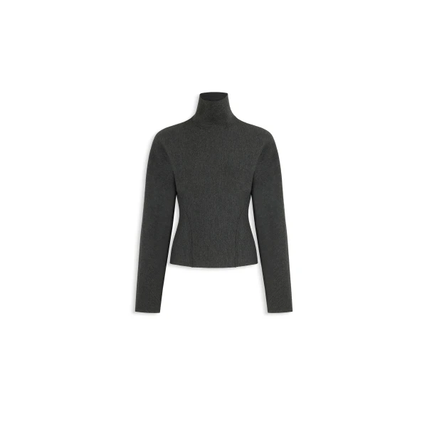 Alaia wool cinched jumper in dark grey