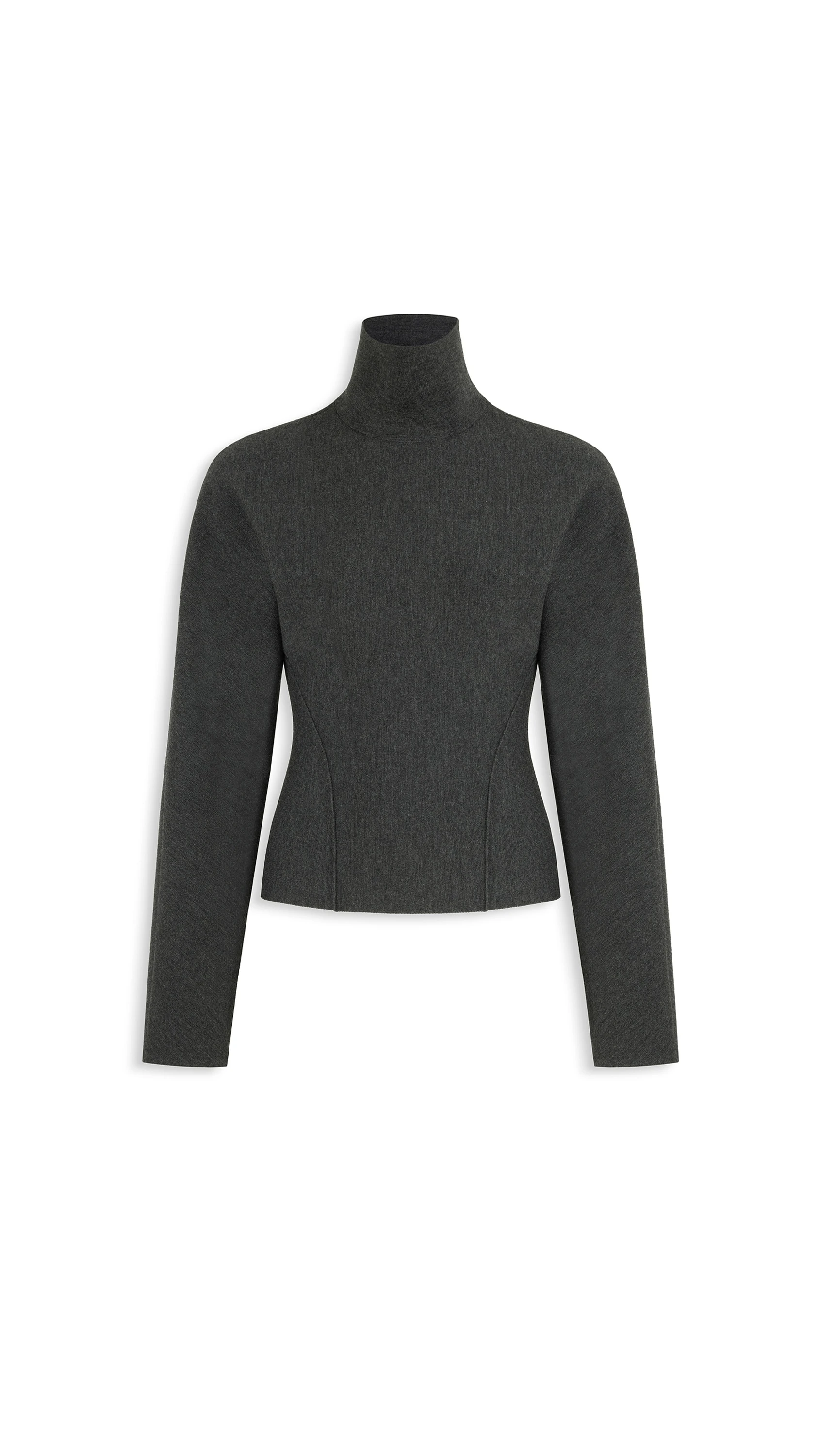 Alaia Wool Cinched Jumper in Dark Grey Alaia wool cinched jumper in dark grey
