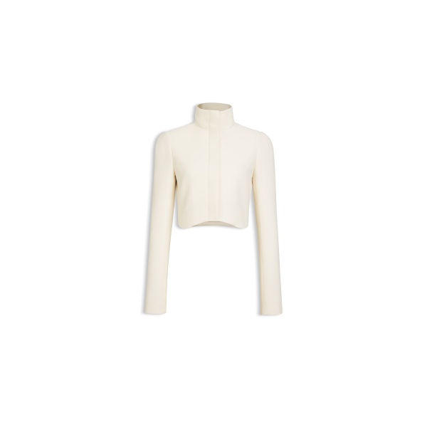 Alaia wool crepe tailored jacket in ivory