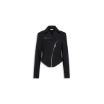 Alaia wool denim biker jacket