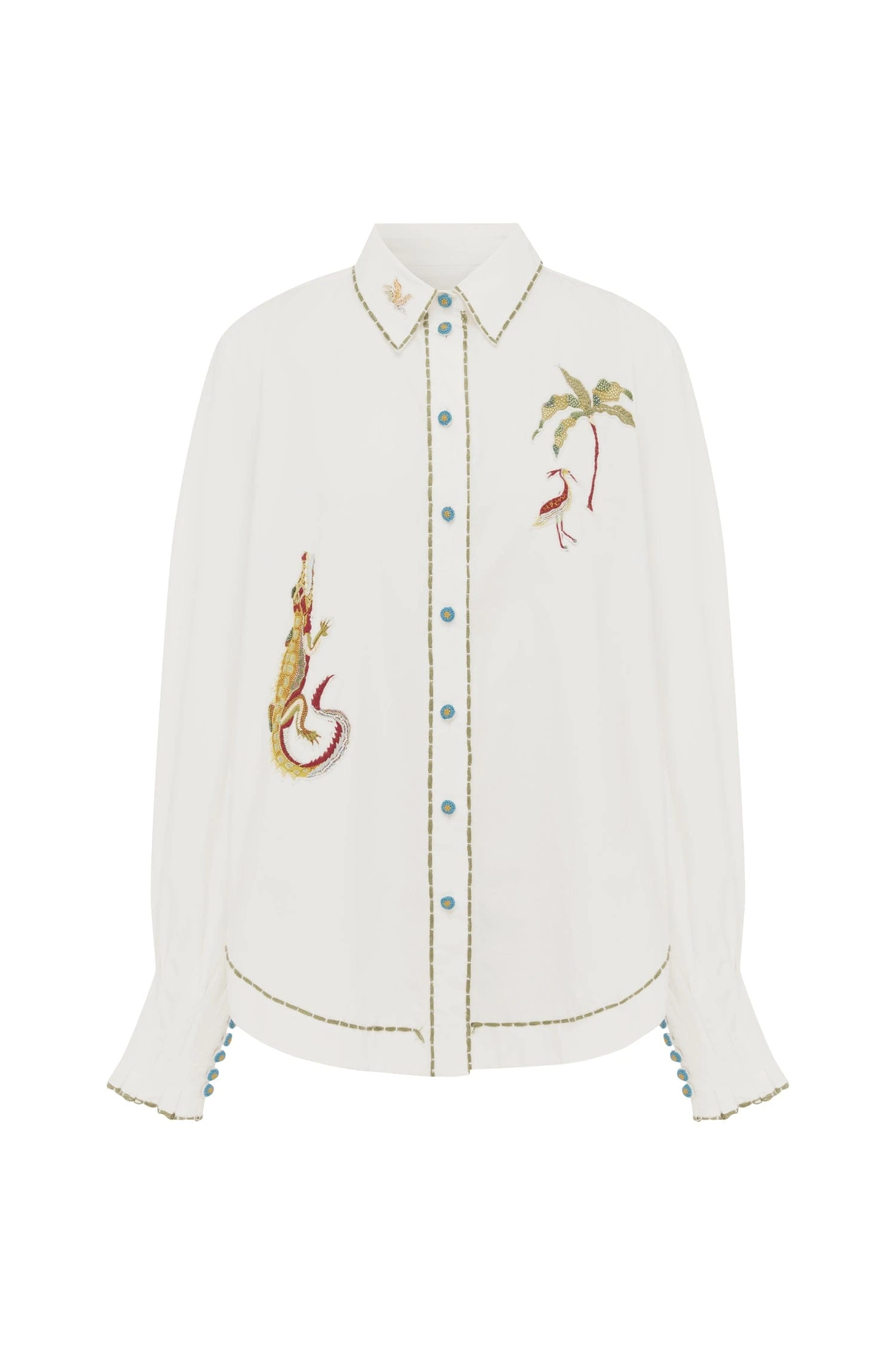 Camelia Embellished Shirt by Alemais - Tops Alémais Camelia Embellished Shirt