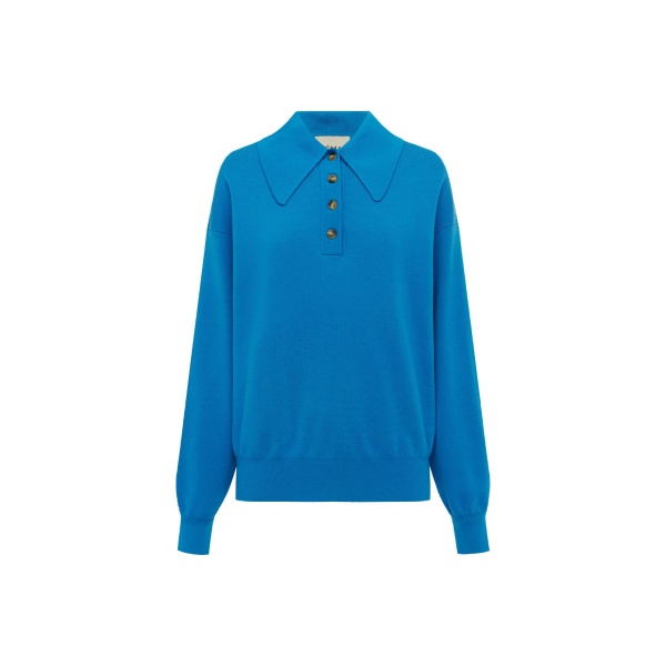 Alémais Claudia Azure Knit Polo