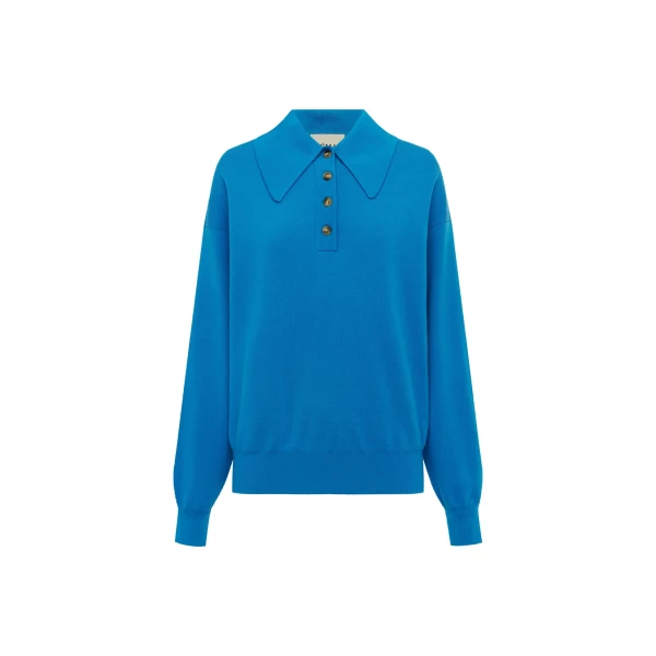 Alémais Claudia Azure Knit Polo