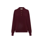 Claudia Plum Knit Polo by Alemais - Knitwear Alémais Claudia Plum Knit Polo