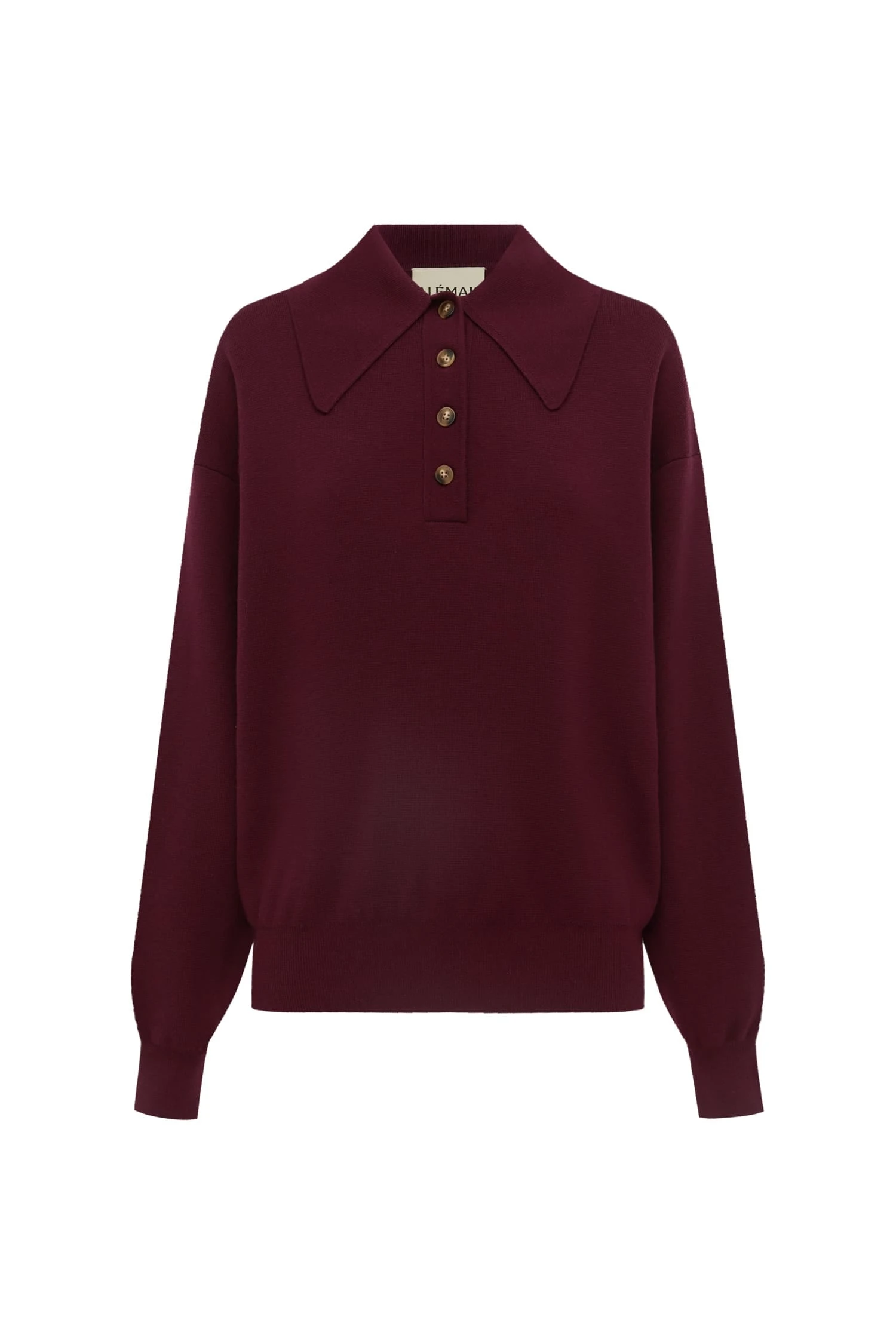 Claudia Plum Knit Polo by Alemais - Knitwear Alémais Claudia Plum Knit Polo