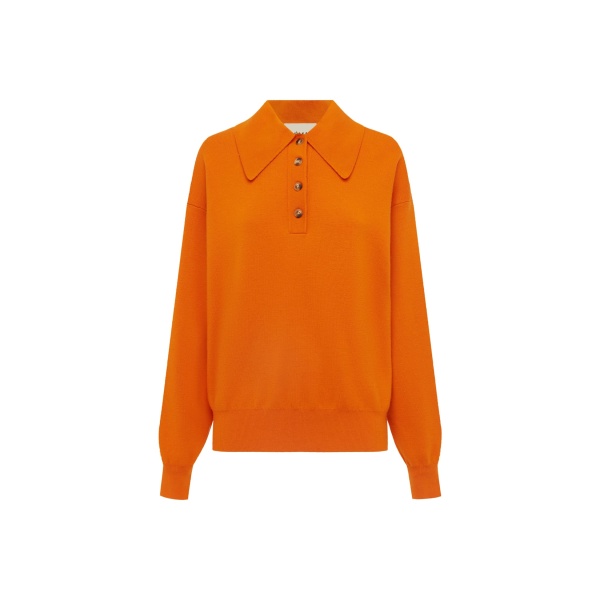 Alémais Claudia Tangerine Knit Polo