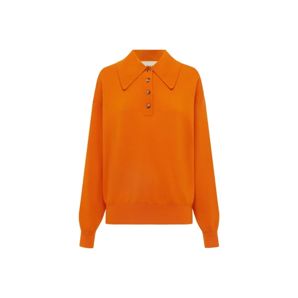 Alémais Claudia Tangerine Knit Polo