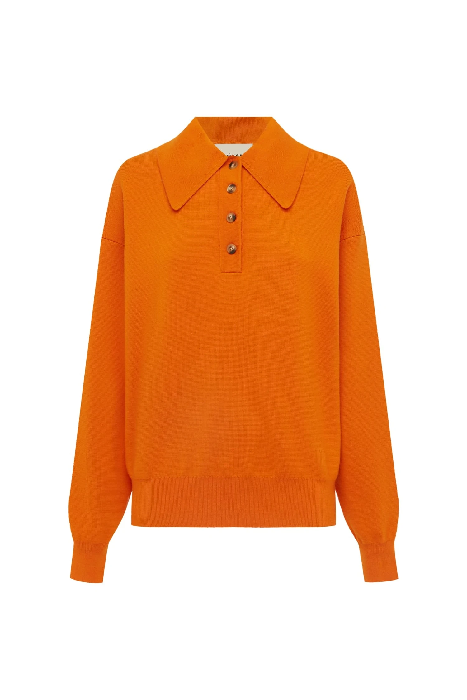 Claudia Tangerine Knit Polo by Alemais - Knitwear Alémais Claudia Tangerine Knit Polo