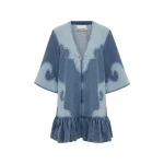 Alemais Jesse Denim Applique Mini Dress