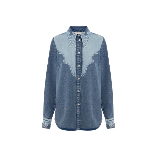 Alemais Jesse Denim Applique Shirt