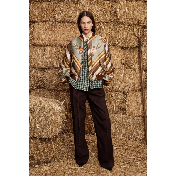 Alemais La Rosa Jacquard Bomber Jacket, view 2
