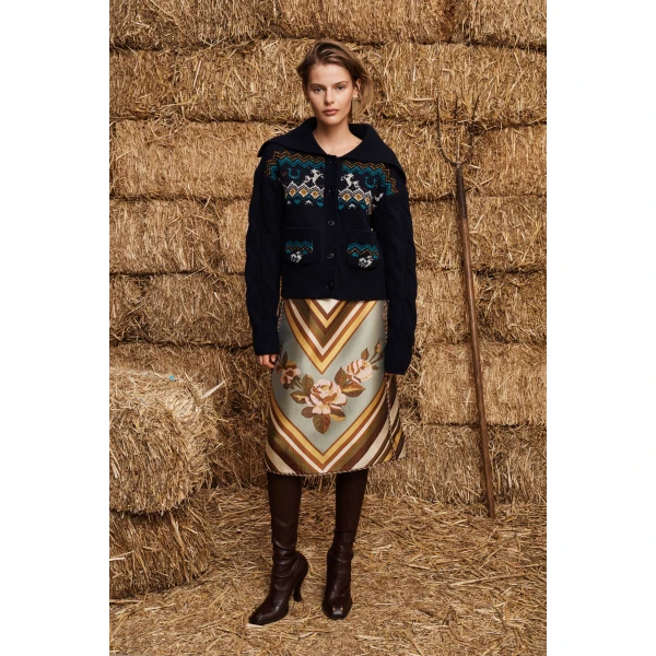 Alemais La Rosa Jacquard Skirt, view 2