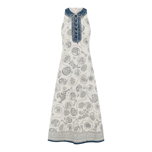 Alémais Lucky Lace Up Midi Dress