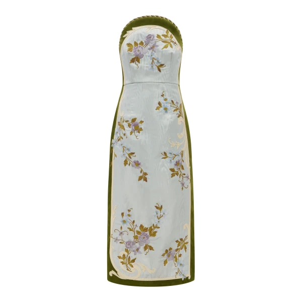 Alemais Odessa Embroidered Midi Dress
