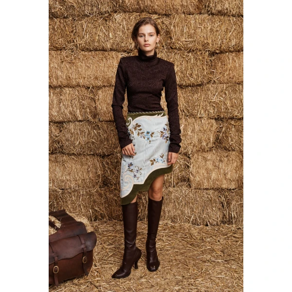Alemais Odessa Embroidered Skirt, view 2