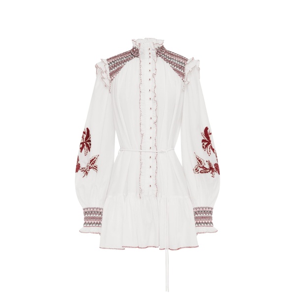 Alémais Odie Embroidered Mini Dress