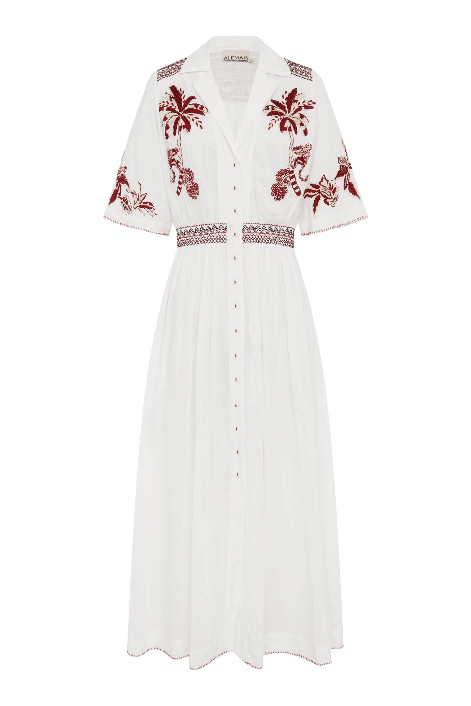 Odie Embroidered Shirtdress by Alemais - Dresses Alémais Odie Embroidered Shirtdress