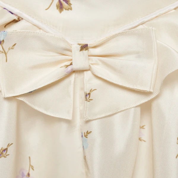 Alessandra Rich Floral-Print Silk Taffeta Midi Dress in White and Multi, view 6