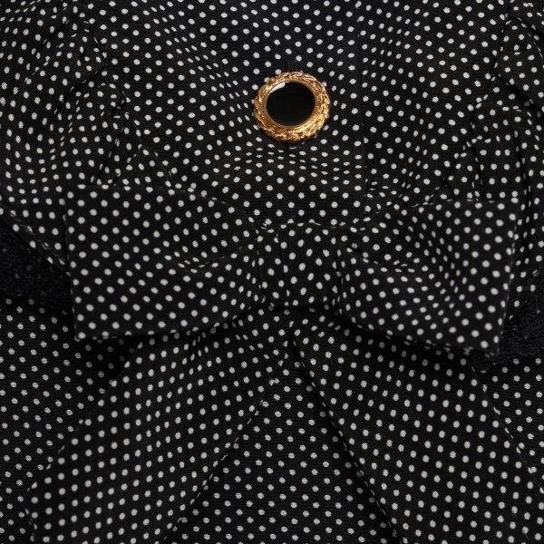 Alessandra Rich Polka-Dot Silk Midi Dress in Black and White, view 6