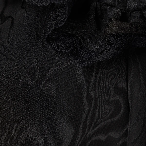 Alessandra Rich Silk Jacquard Midi Dress with V-Neckline in Black, view 6