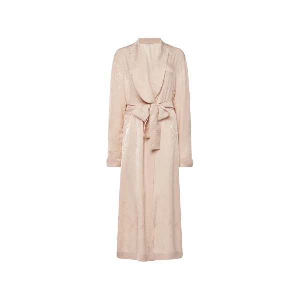 Alessandra Rich Silk Jacquard Robe in Blush