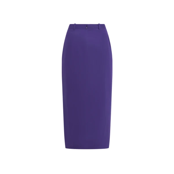 Alessandra Rich Silk Midi Skirt in Purple, view 5