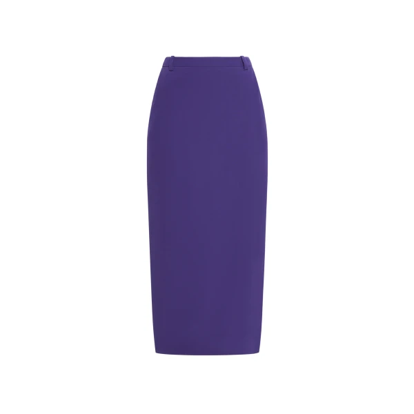 Silk Midi Skirt in Purple