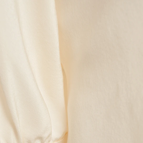 Alessandra Rich Silk Short Sleeve Blouse in Cream, view 6