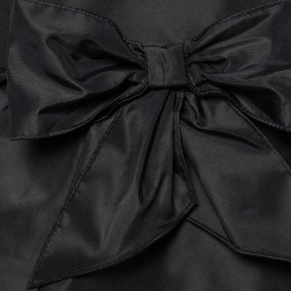 Alessandra Rich Silk Taffeta Midi Dress with Ruffles in Black, view 6