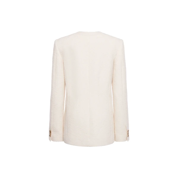 Alessandra Rich Tweed Bouclé Jacket in Ivory, view 5