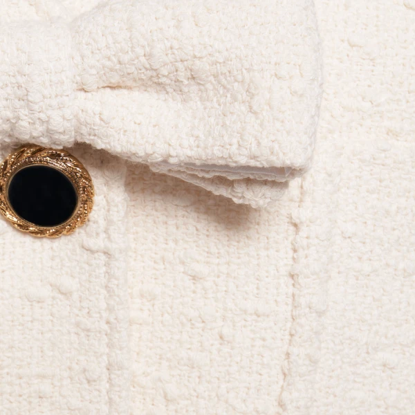 Alessandra Rich Tweed Bouclé Jacket in Ivory, view 6