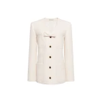 Alessandra Rich Tweed Bouclé Jacket in Ivory