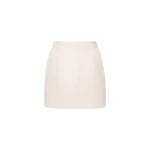 Alessandra Rich Tweed Bouclé Mini Skirt in Ivory