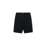 Alessandra Rich Wool Crêpe Bermuda Shorts in Black