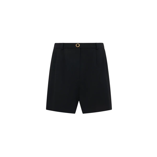 Wool Crêpe Bermuda Shorts in Black