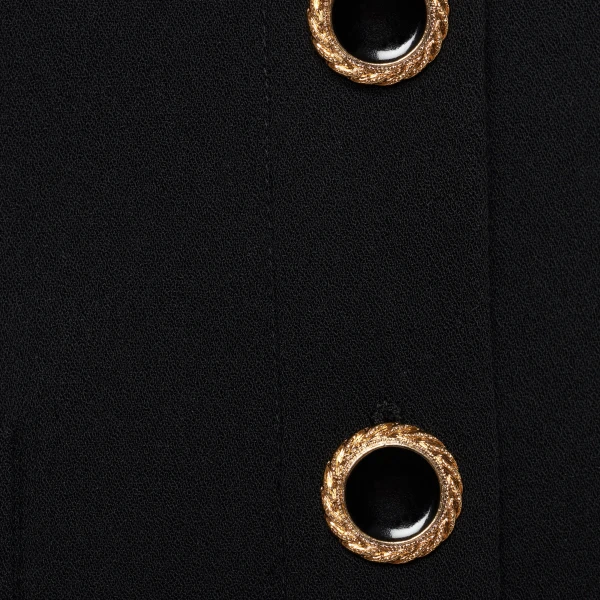 Alessandra Rich Wool Crêpe Off-Shoulder Jacket in Black, view 6