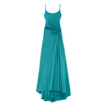 Alexander McQueen Asymmetric Drape Evening Dress in Blue - Dresses - British Luxury Tailoring at Luxury Shoes 