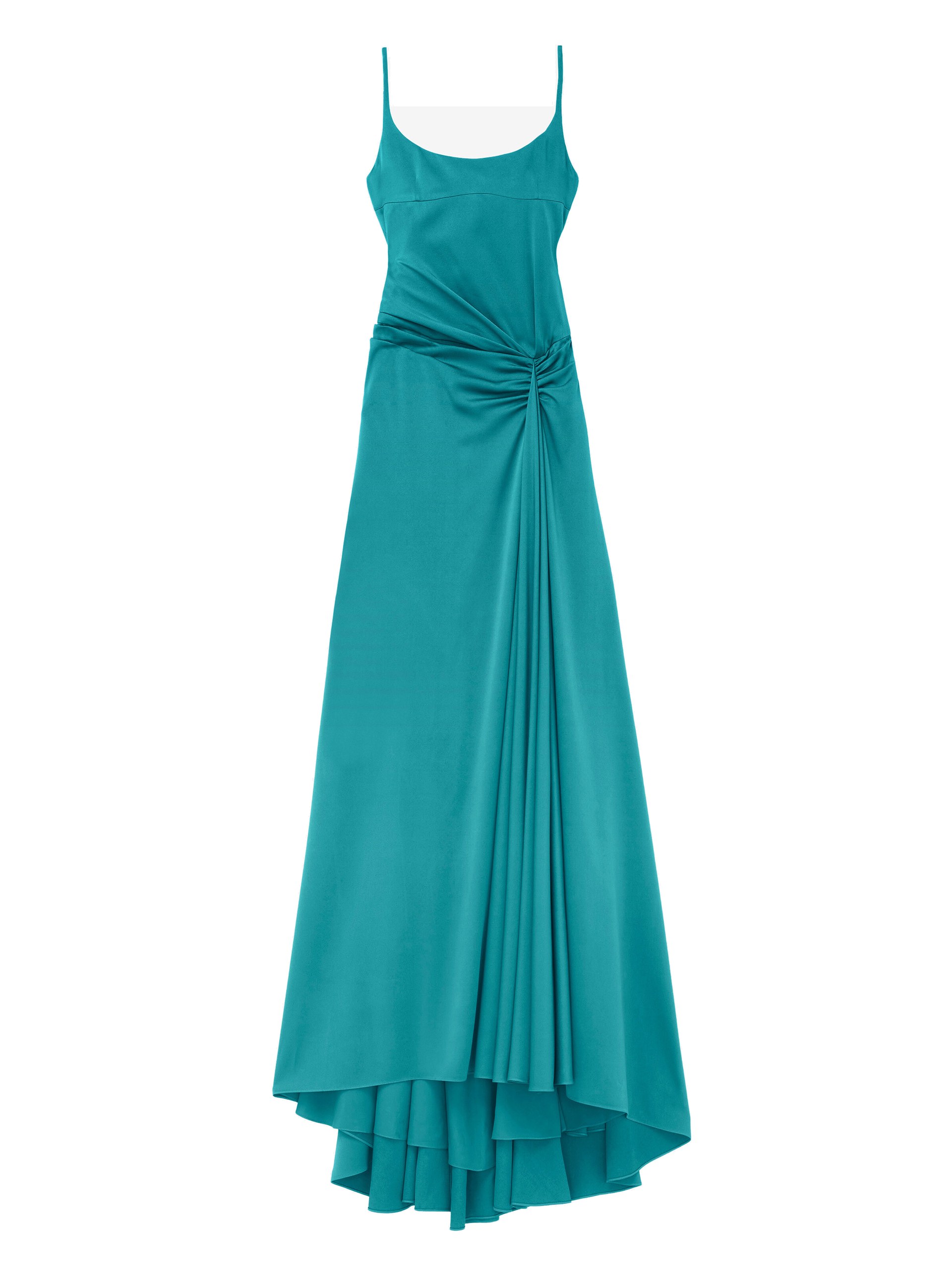 Alexander McQueen Asymmetric Drape Evening Dress in Blue - Dresses - British Luxury Tailoring at Luxury Shoes Alexander McQueen Asymmetric Drape Evening Dress in Blue - Dresses - British Luxury Tailoring at Luxury Shoes