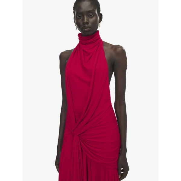 Alexander McQueen Asymmetric Draped Dress - Dresses - British Luxury Tailoring at Luxury Shoes 