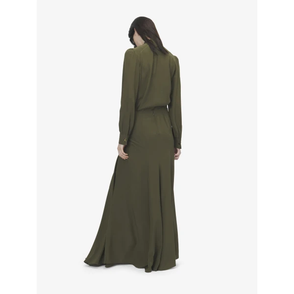 Alexander McQueen Asymmetric Waist Maxi Skirt in Green - Skirts - British Luxury Tailoring at Luxury Shoes 