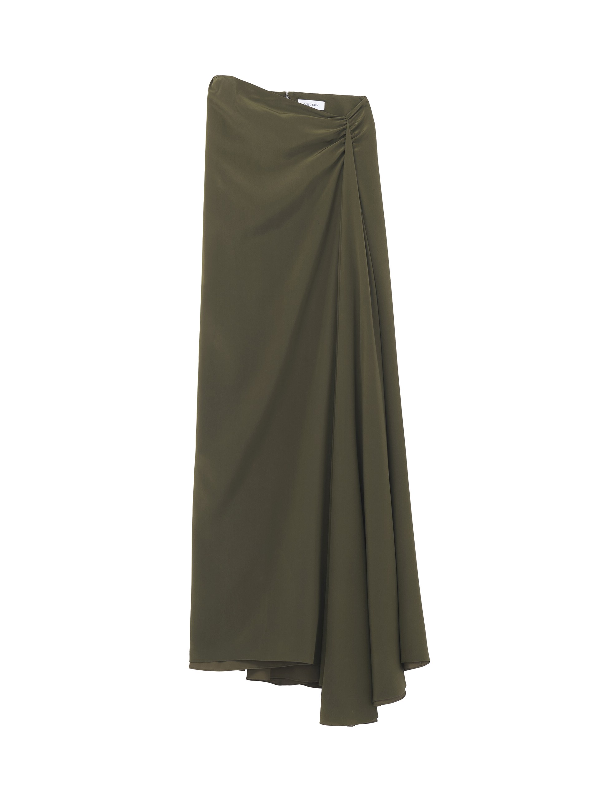 Alexander McQueen Asymmetric Waist Maxi Skirt in Green - Skirts - British Luxury Tailoring at Luxury Shoes Alexander McQueen Asymmetric Waist Maxi Skirt in Green - Skirts - British Luxury Tailoring at Luxury Shoes