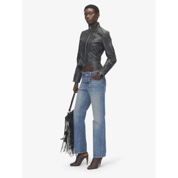 Alexander McQueen Deconstructed Waist Jeans - Pants - British Luxury Tailoring at Luxury Shoes 