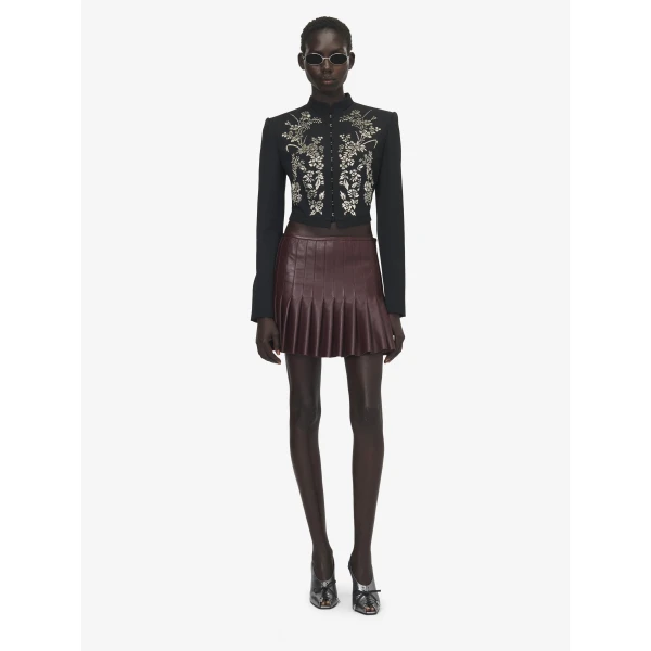 Alexander McQueen Floral Embroidery Cropped Jacket - Jackets - British Luxury Tailoring at Luxury Shoes 
